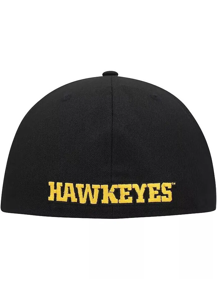 Мужская базовая шляпа с логотипом Iowa Hawkeyes Primary Team черного цвета 59FIFTY New Era — изображение 3 из 4