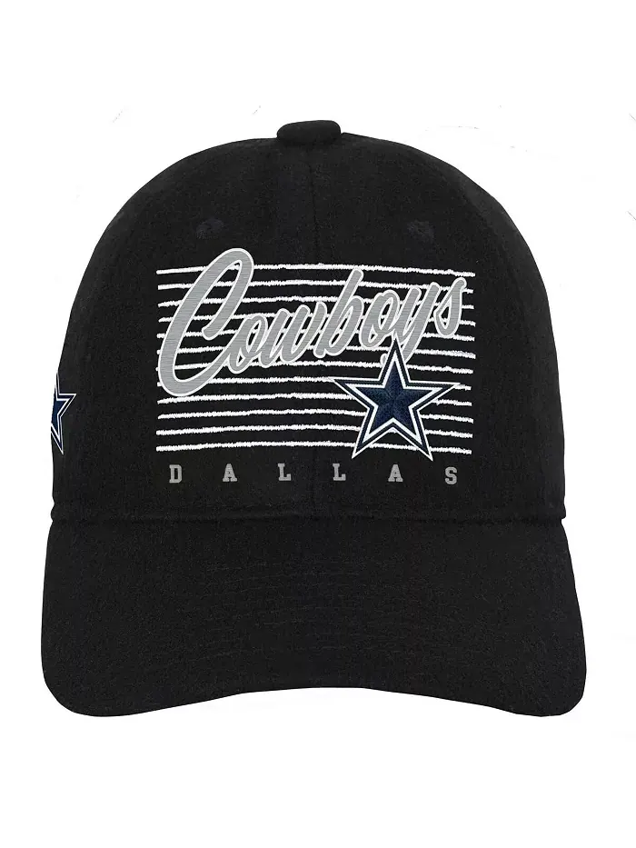 Черная вязаная регулируемая шапка Dallas Cowboys Retro Wooly для мальчиков и девочек старшего — изображение 4 из 4