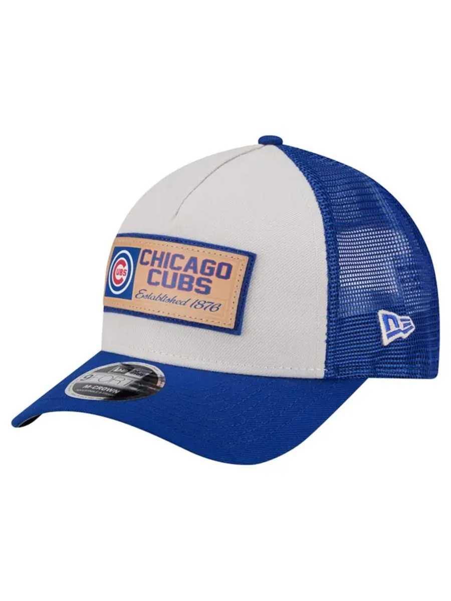 Кепка-тракер с принтом Chicago Cubs Text A-Frame Trucker 9FORTY New Era, Stone Royal