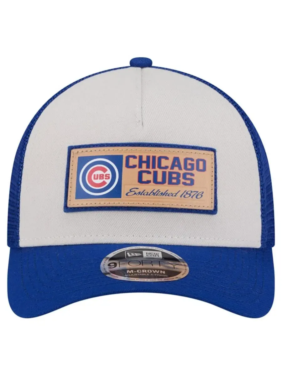 Кепка-тракер с принтом Chicago Cubs Text A-Frame Trucker 9FORTY New Era, Stone Royal — изображение 5 из 5