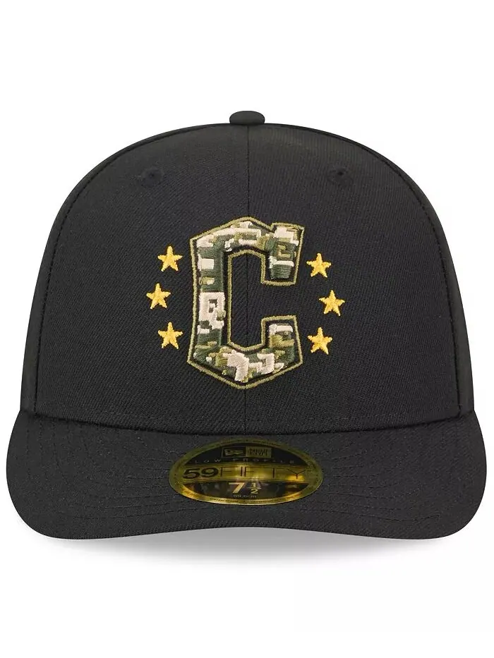Мужская черная кепка Cleveland Guardians 2024 ко Дню вооруженных сил с низким профилем 59FIFTY New — изображение 3 из 4