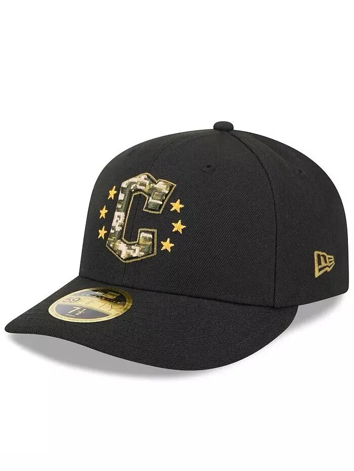Мужская черная кепка Cleveland Guardians 2024 ко Дню вооруженных сил с низким профилем 59FIFTY New — изображение 4 из 4