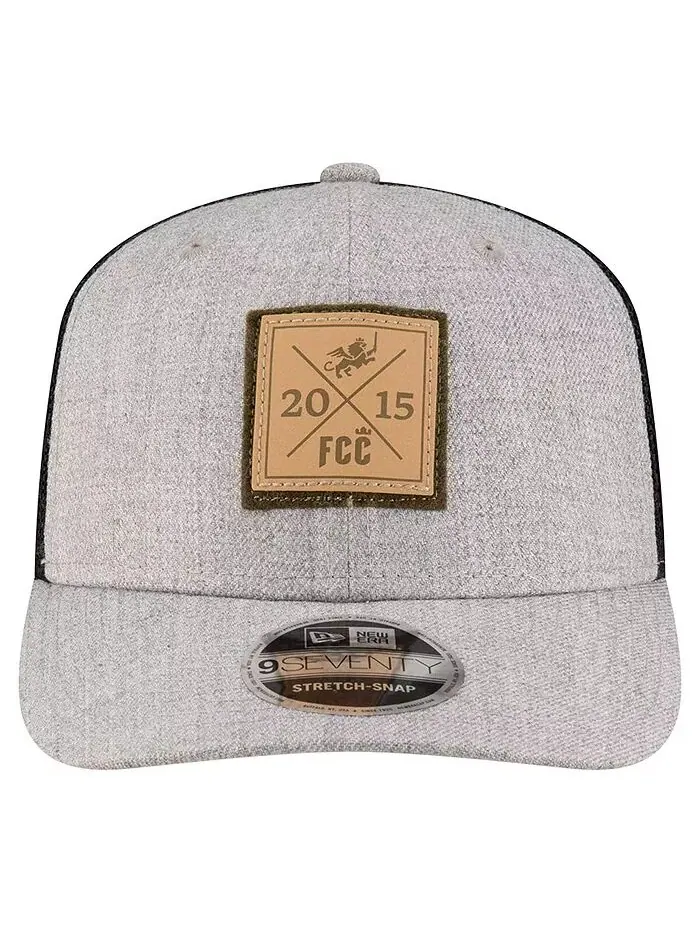 Мужская кепка Heather Gray FC Cincinnati 9SEVENTY COOLERA Stretch-Snap Adjustable Hat New Era — изображение 5 из 5