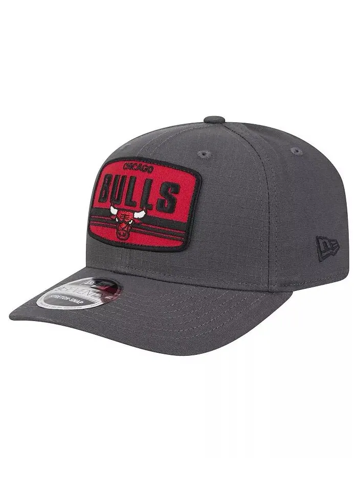 Мужская графитовая бейсболка Chicago Bulls Team Elevated Patch 9SEVENTY Adjustable Hat New Era
