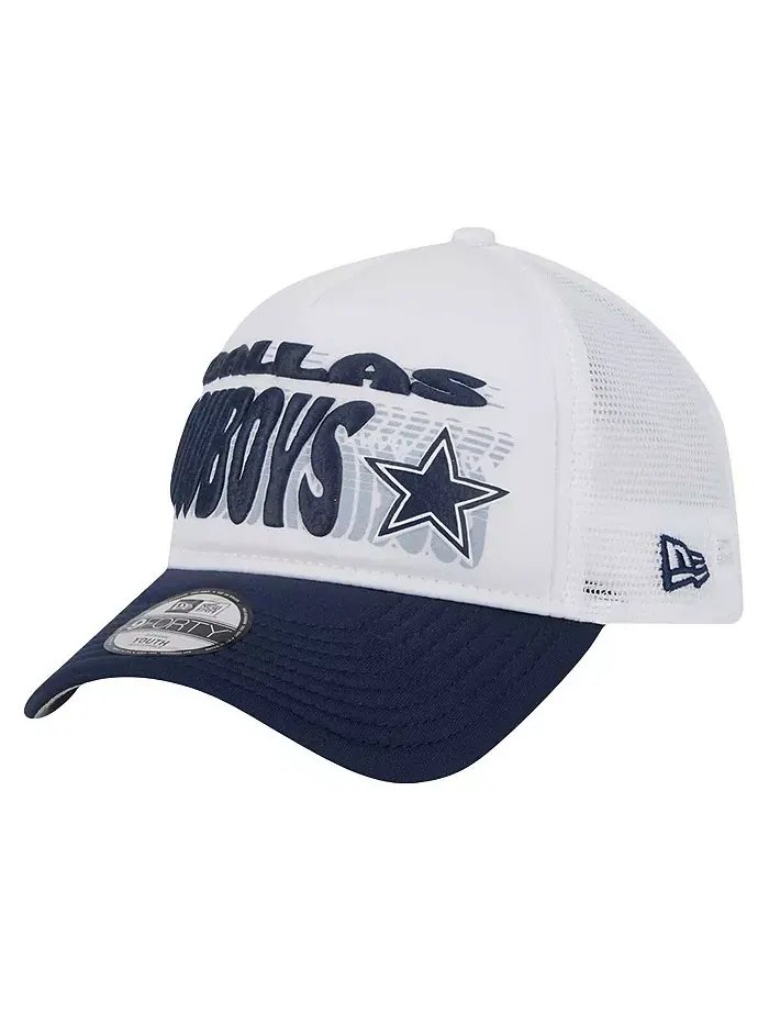 Детская регулируемая бейсболка 9FORTY с принтом Dallas Cowboys, белая New Era