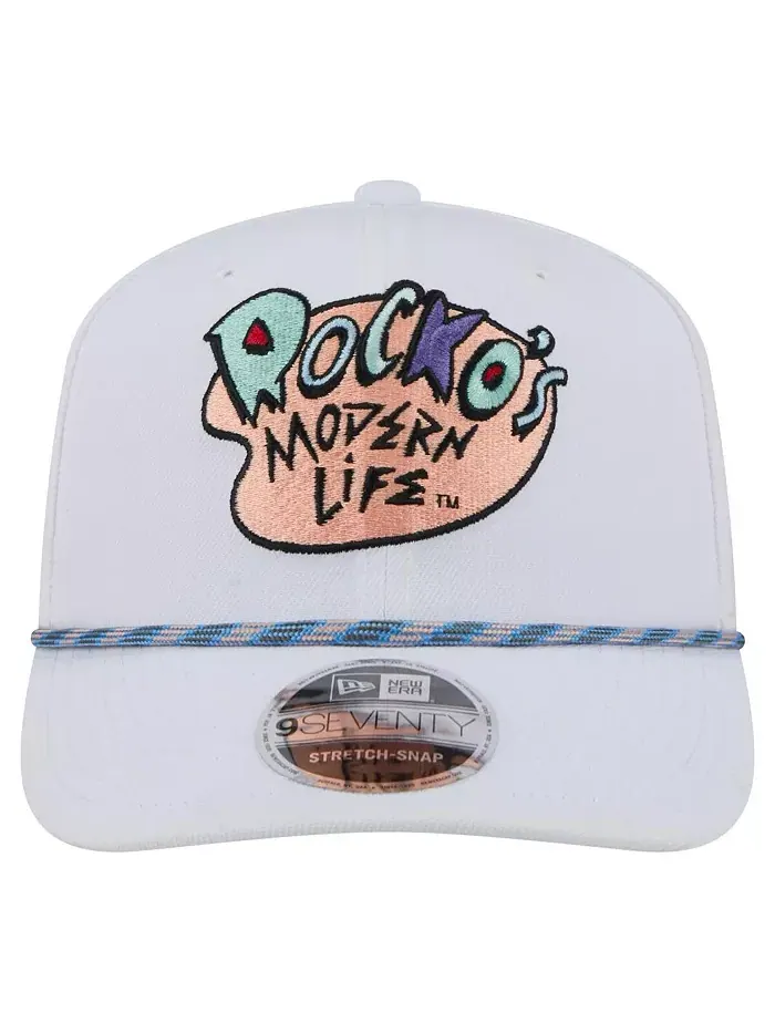 Мужская белая регулируемая кепка Rocko's Modern Life Rope 9SEVENTY с растягивающейся застежкой New — изображение 2 из 4