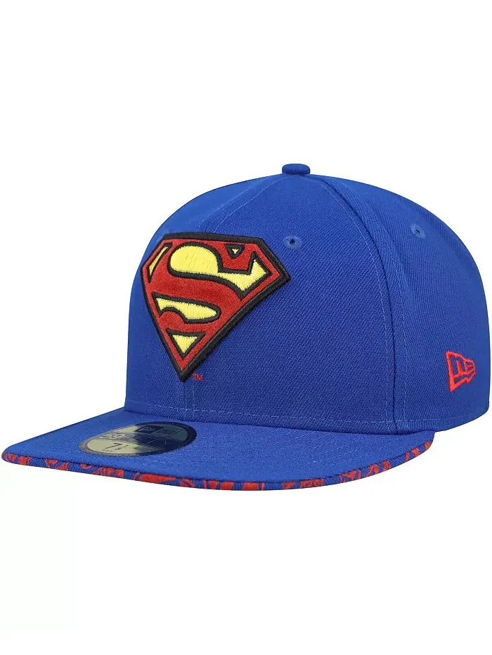 Мужская синяя бейсболка Superman 59FIFTY с фиксированным размером New Era