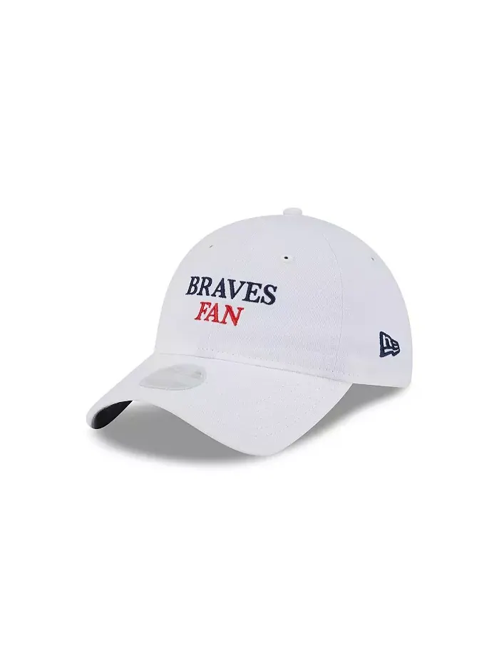 Женская белая регулируемая кепка 9TWENTY для болельщиков команды Atlanta Braves New Era