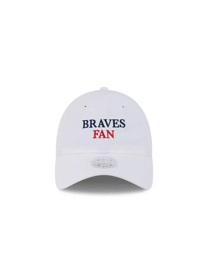 Женская белая регулируемая кепка 9TWENTY для болельщиков команды Atlanta Braves New Era — изображение 2 из 5