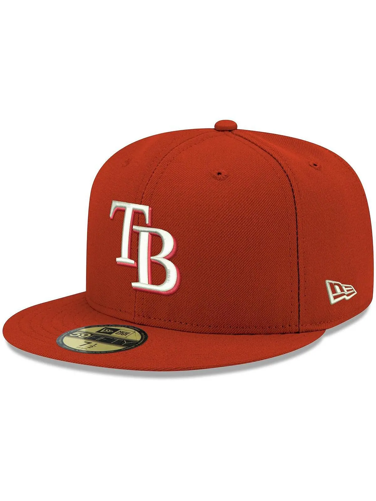 Мужская красная приталенная кепка с логотипом Tampa Bay Rays, белая 59FIFTY New Era