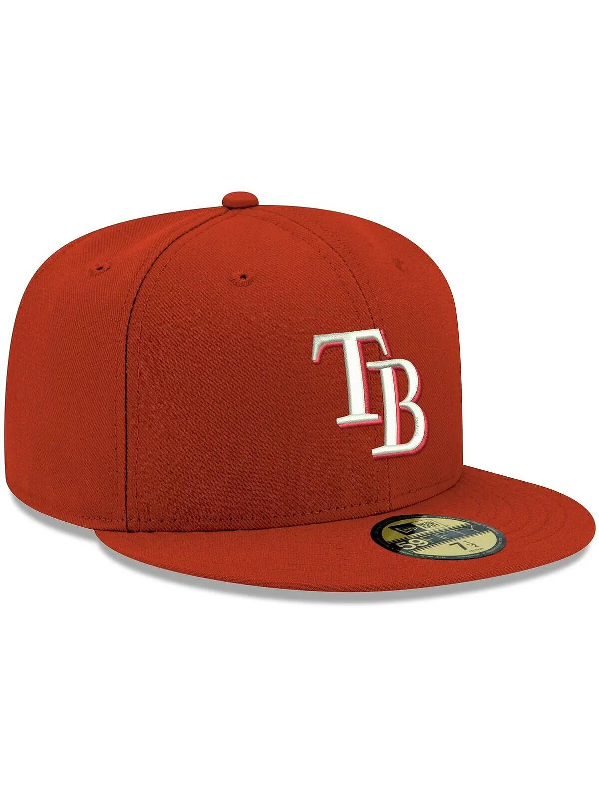 Мужская красная приталенная кепка с логотипом Tampa Bay Rays, белая 59FIFTY New Era — изображение 2 из 4, красный
