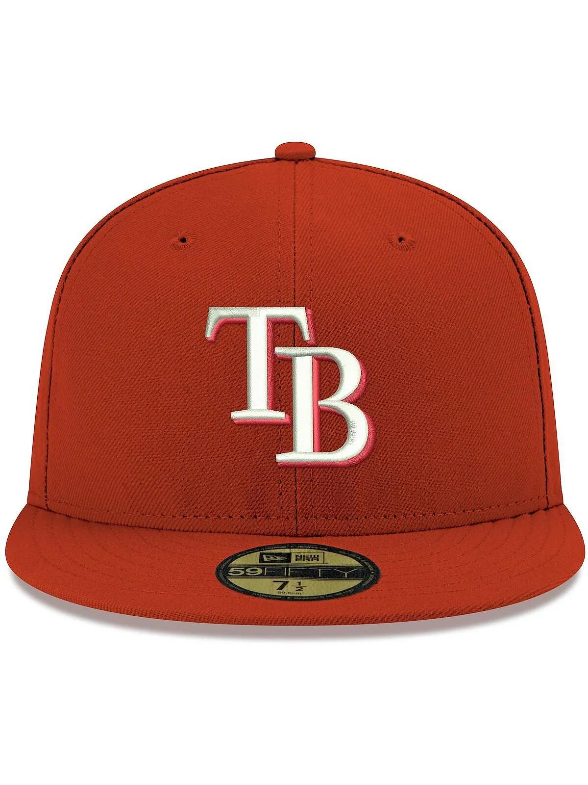 Мужская красная приталенная кепка с логотипом Tampa Bay Rays, белая 59FIFTY New Era — изображение 4 из 4, красный