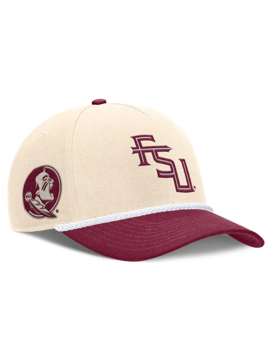 Кепка Nike Rise с принтом Florida State Seminoles, Natural Garnet