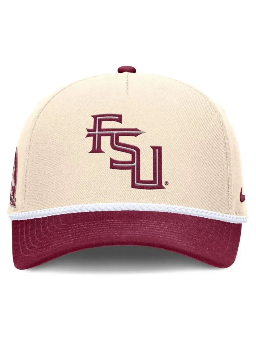 Кепка Nike Rise с принтом Florida State Seminoles, Natural Garnet — изображение 2 из 4
