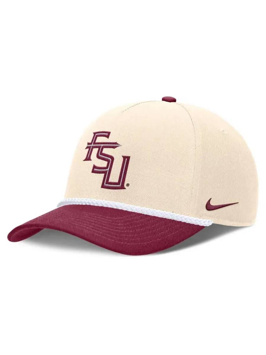 Кепка Nike Rise с принтом Florida State Seminoles, Natural Garnet — изображение 3 из 4
