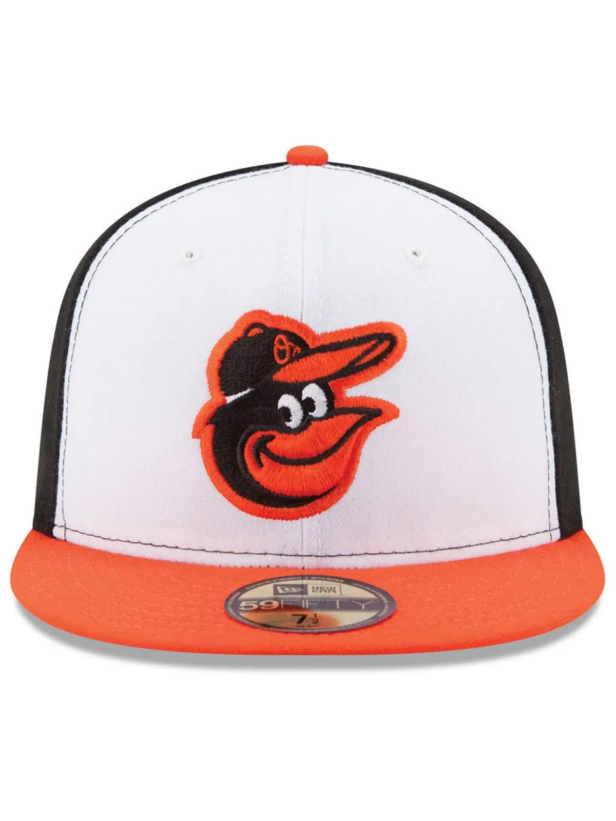 Кепка приталенного кроя Baltimore Orioles Authentic Collection 59FIFTY New Era — изображение 2 из 4, черный/белый/оранжевый