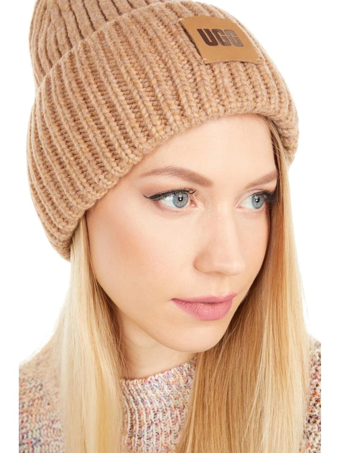 Шапка UGG в рубчик с логотипом — 4