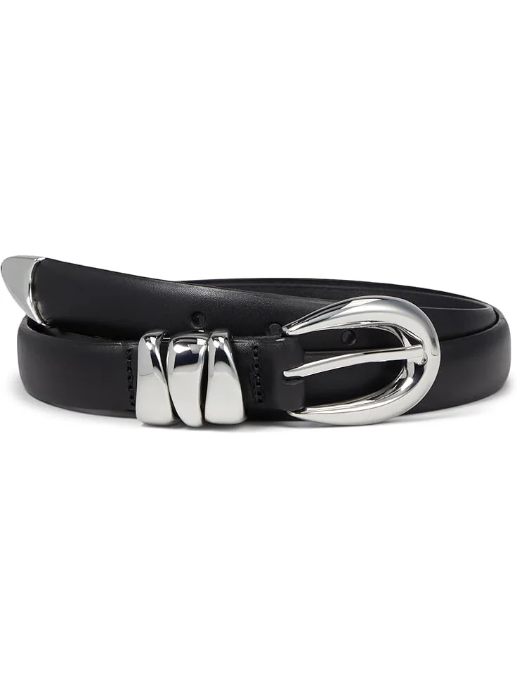 Ремень Madewell Triple Metal Keeper Belt — черный