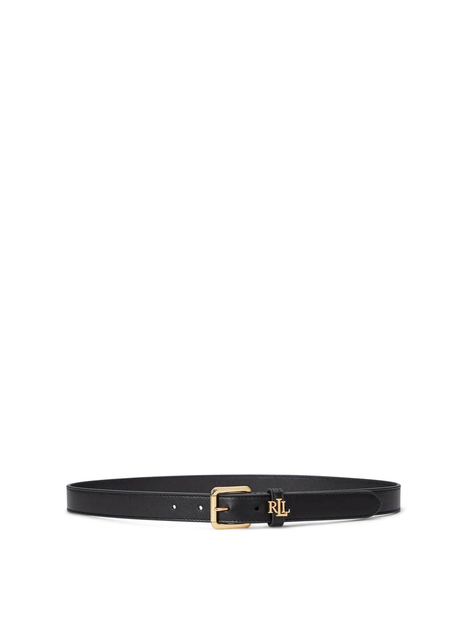 Ремень Lauren Ralph Lauren Logo-keeper Leather Skinny Belt — черный