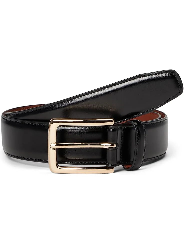 Мужской ремень Johnston & Murphy Burnished Leather W/ Brass Buckle — 1