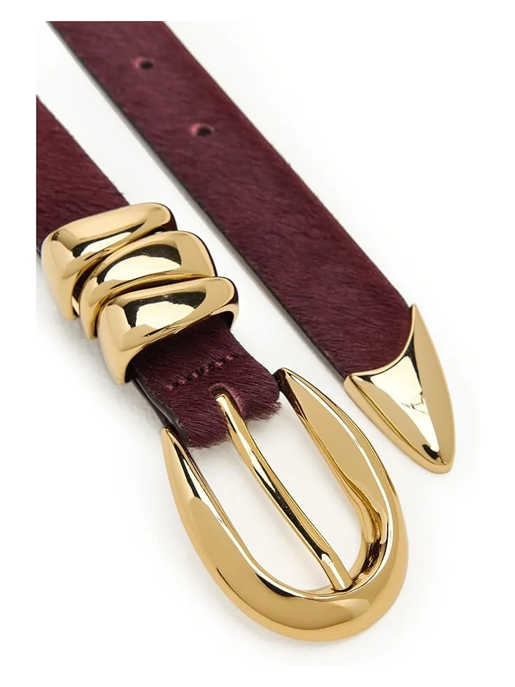 Женский ремень Madewell Triple Metal Keeper Belt: Haircalf — 3