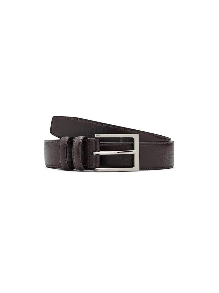 Ремень Brooks Brothers Textured Leather Belt — коричневый