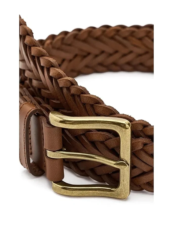 Ремень плетеный кожаный Braided Leather Belt Brooks Brothers — 3