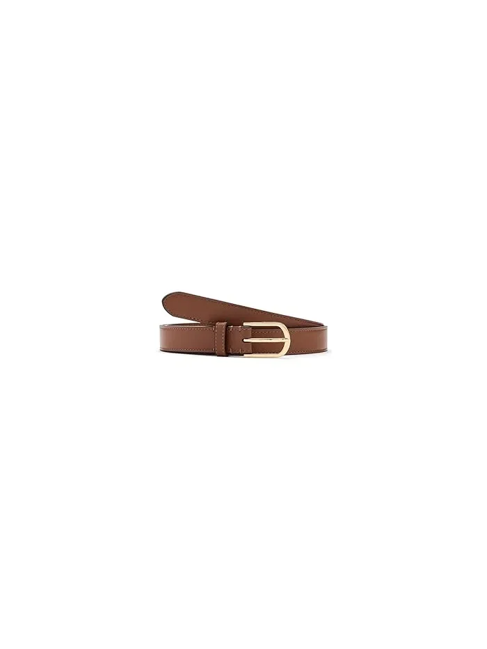 Ремень кожаный тонкий с округлой пряжкой Lauren Ralph Lauren — 1