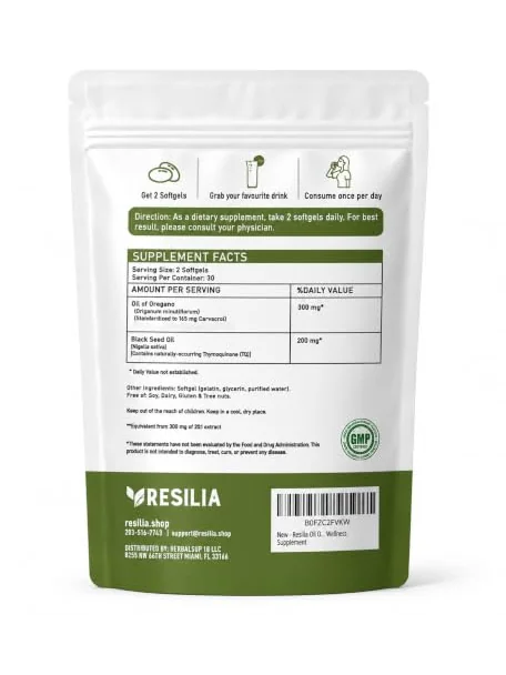 Resilia Oil of Oregano с чёрным тмином 6000 мг капсулы — изображение 4 из 7