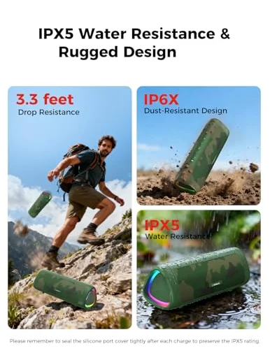 Портативная Bluetooth-колонка 20W, водонепроницаемая — изображение 4 из 7, разноцветный