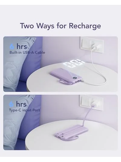 VRURC внешний аккумулятор 10000mAh Power Bank с встроенными кабелями — 3