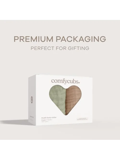 Comfy Cubs нагрудники муслиновые для малышей набор 10 — изображение 6 из 6, бежевый