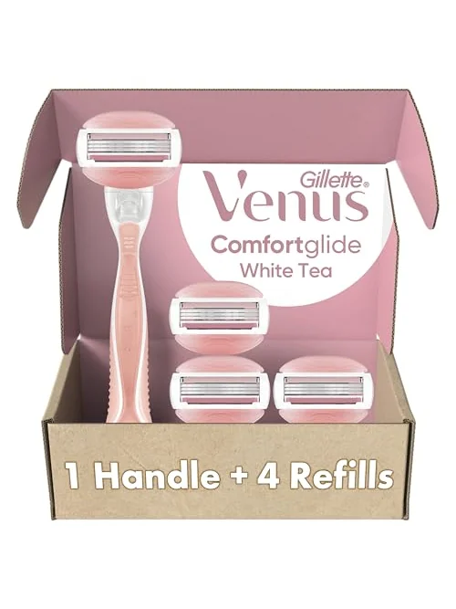 Gillette Venus ComfortGlide White Tea — женский станок с 4 сменными головками — 1
