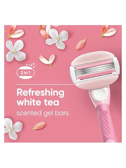 Gillette Venus ComfortGlide White Tea — женский станок с 4 сменными головками — 6