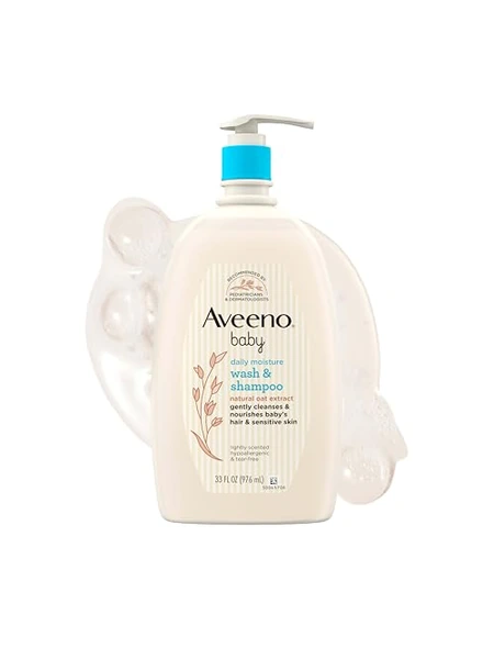 Aveeno Baby Daily Moisture гель для ванны и шампунь — белый