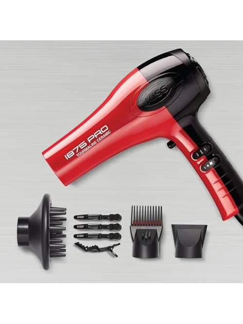 Kiss 1875 Watt Pro турмалиново-керамический фен для волос с 7 насадками — 4