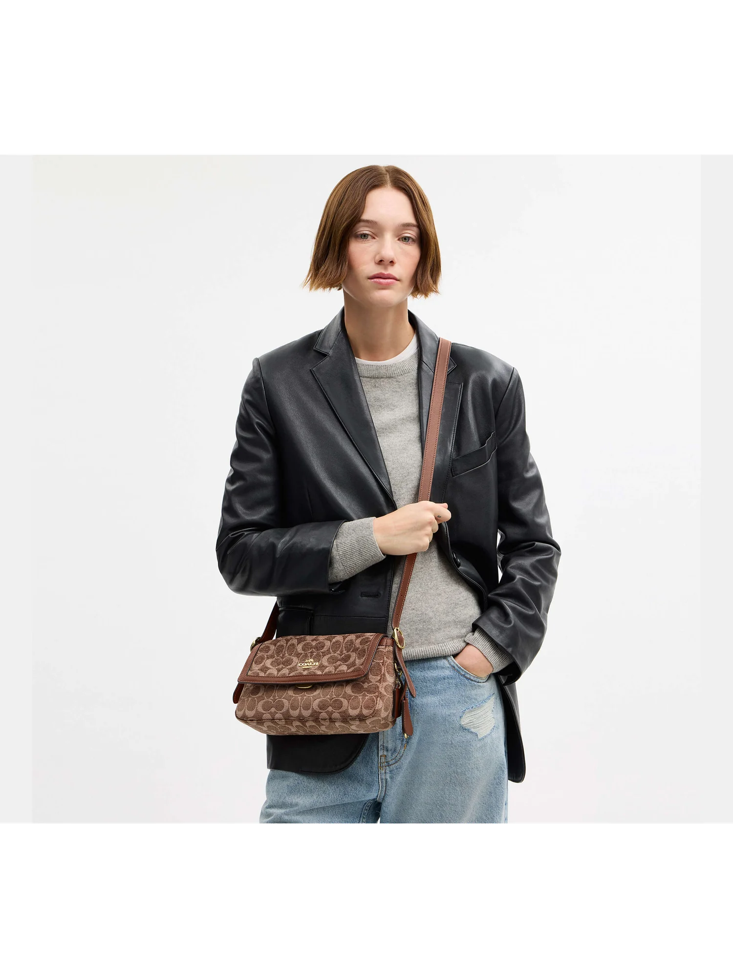 Сумка Coach Etta на плечо с клапаном — изображение 15 из 18, коричневый хаки