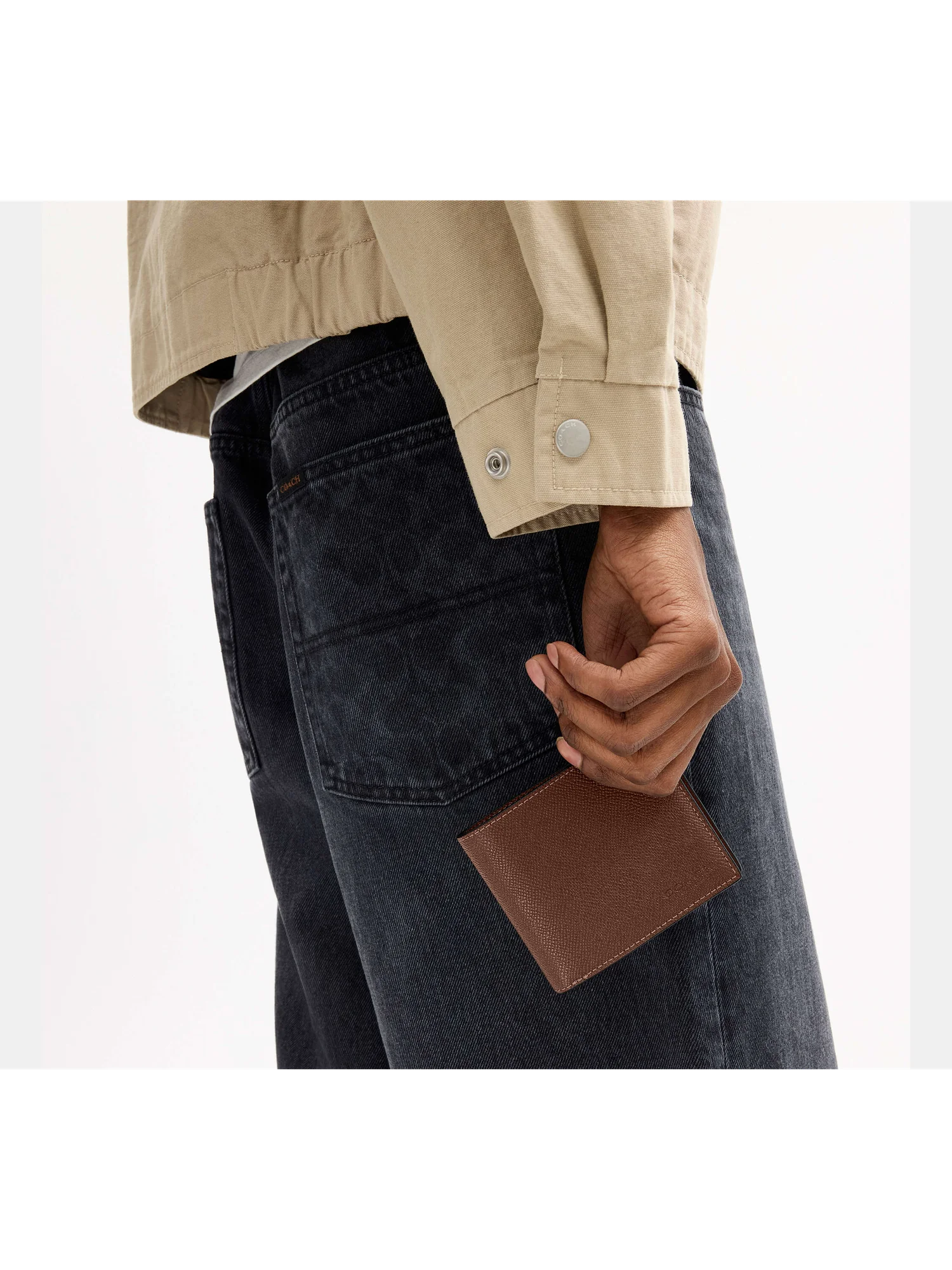Кожаное портмоне Coach с окошком для документов — 7