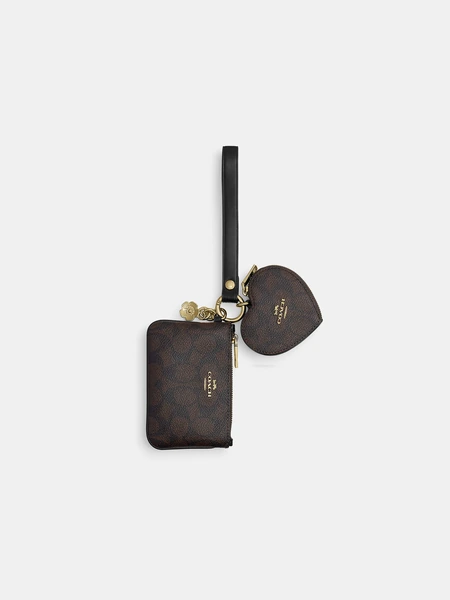 Женский кошелек-браслет Coach с подвеской-сердцем