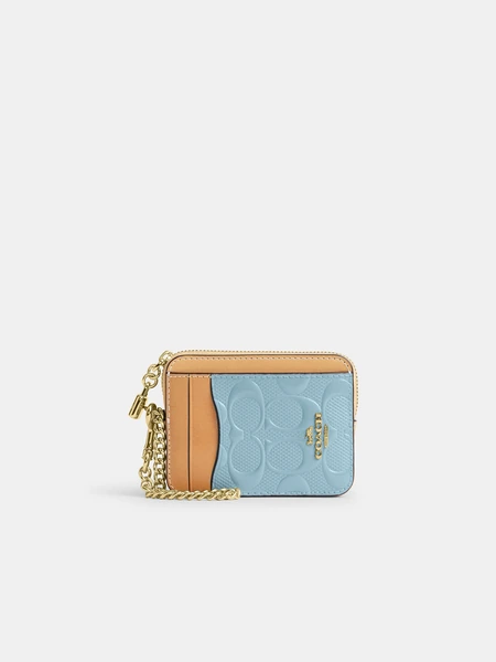 Картхолдер на молнии Coach из фирменного текстиля с покрытием