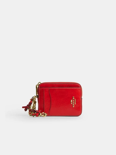 Картхолдер на молнии Coach из фирменного текстиля с покрытием