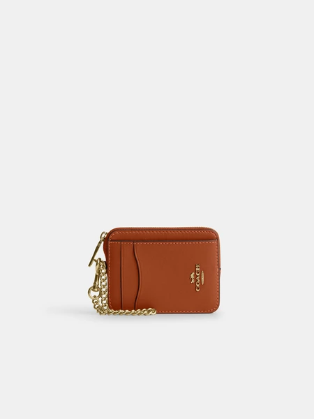 Картхолдер Coach на молнии с цепочкой