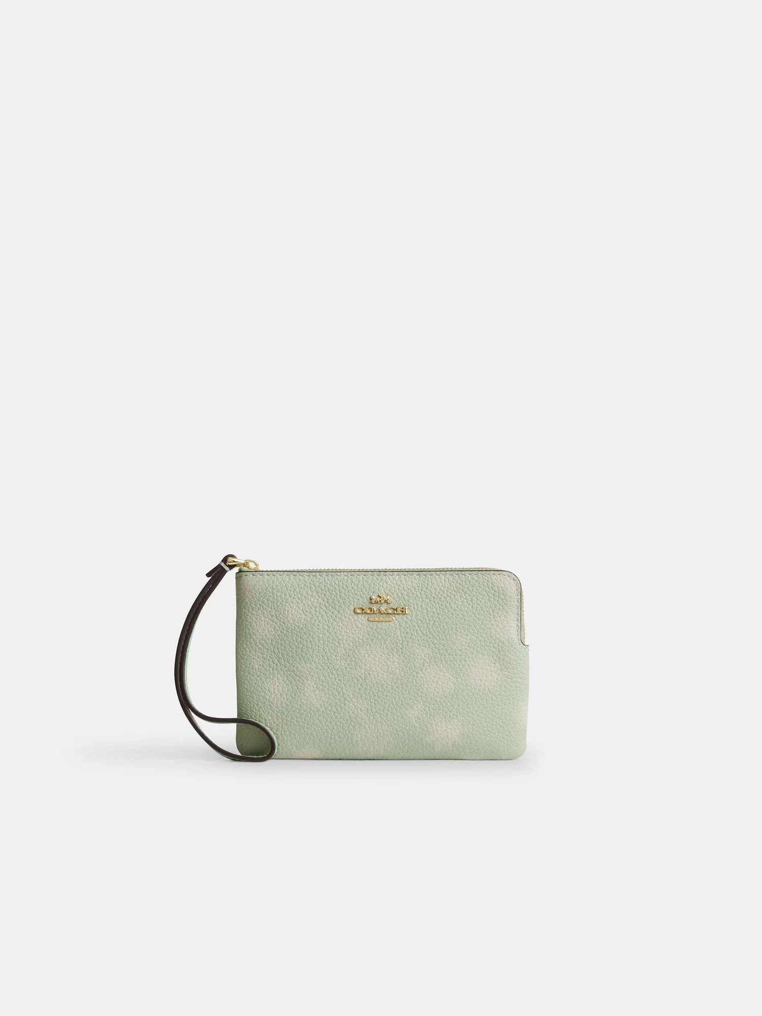 Кожаный кошелек на запястье Coach с цветочным принтом — 5