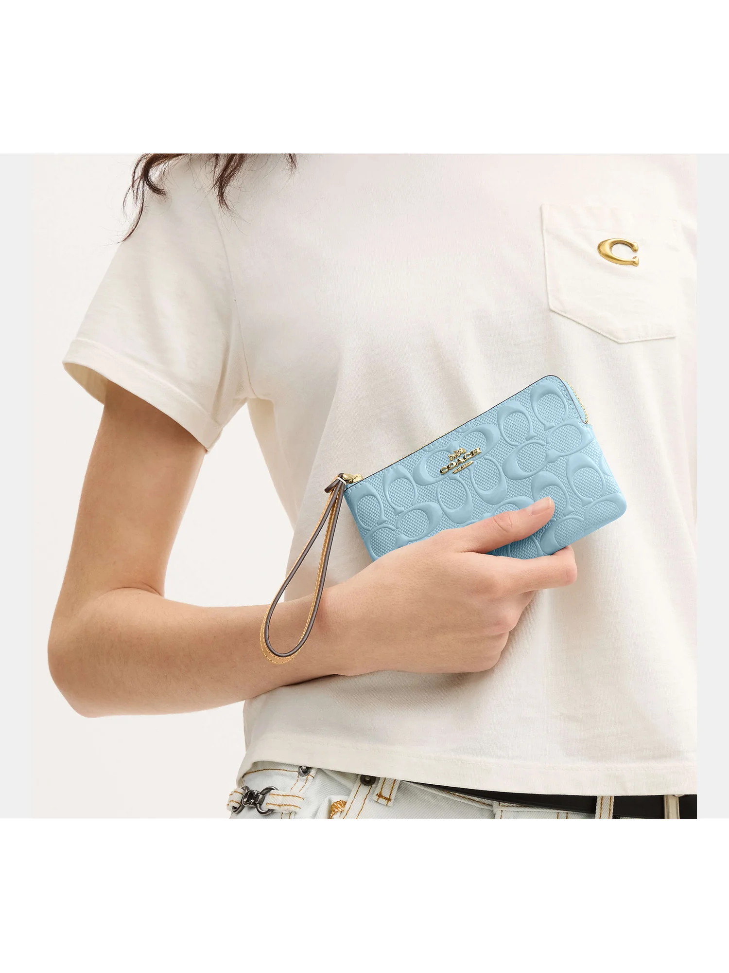 Кожаный кошелек-браслет Coach Corner Zip — 2