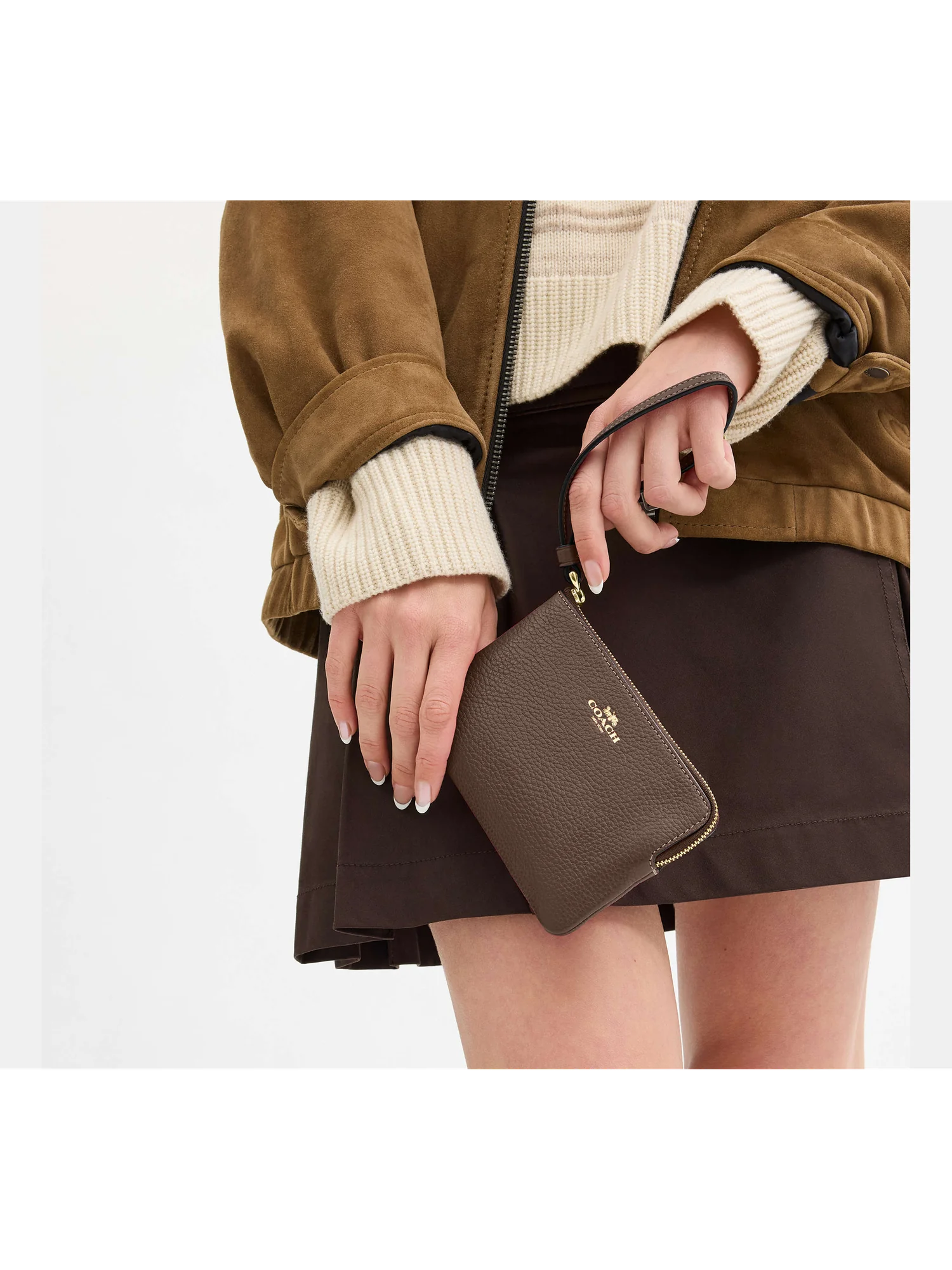 Кожаный кошелек-браслет Coach Corner Zip — 2