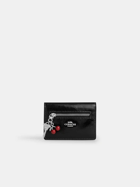Картхолдер Coach с подвеской из фирменной кожи