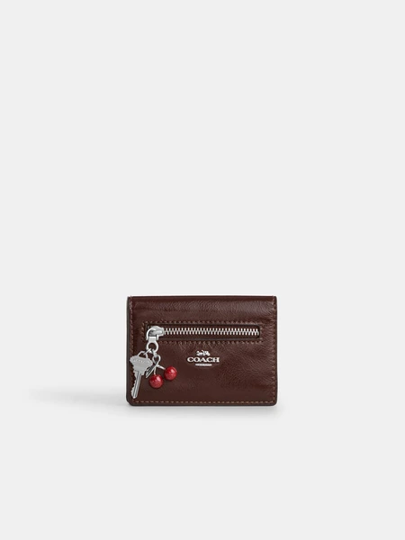 Картхолдер Coach с подвеской из фирменной кожи