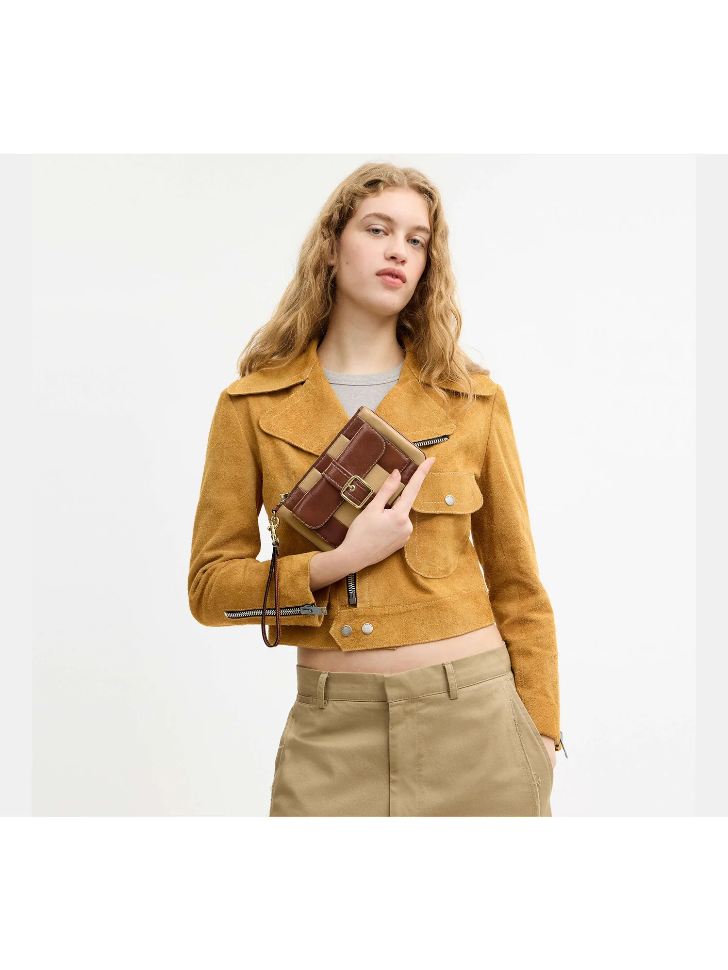 Клатч на запястье Coach Ashton с полосатым пэчворком — 1