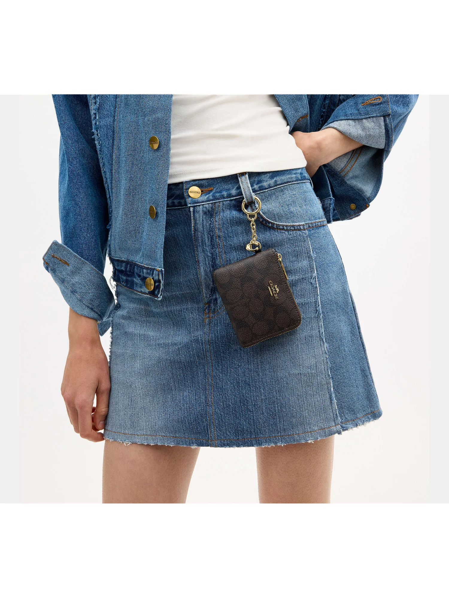 Кошелёк Coach Small Corner Zip из фирменного канваса — 16
