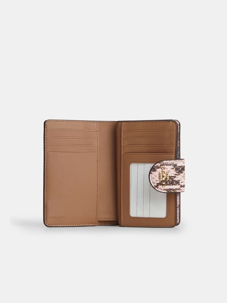 Средний кошелек на кнопке с тиснением под питона Coach